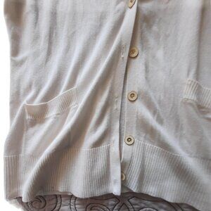 Banana Republic cardigan with white and brass buttons